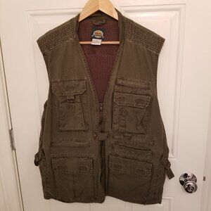 Cabela's Utility Tech Tactical Cargo Outdoor Vest Mens L Cotton Full Zip 56835